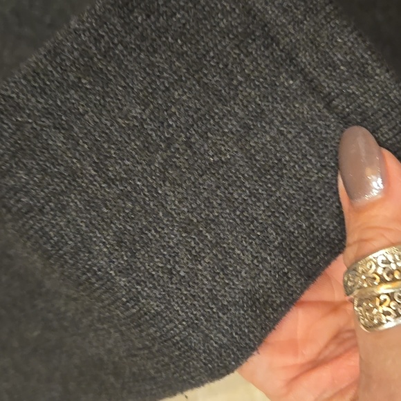 Lauren Ralph Lauren Gray Knit Faux Wrap Dress With Double Buckle Accent - Picture 5 of 10